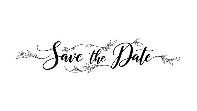 Elegant Save the Date Calligraphy with Delicate Floral Accents Invitation Design