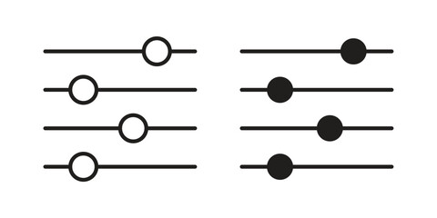 Settings sliders icon flat simple icon. Liner version - stock vector.