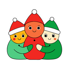 children and christmas tree