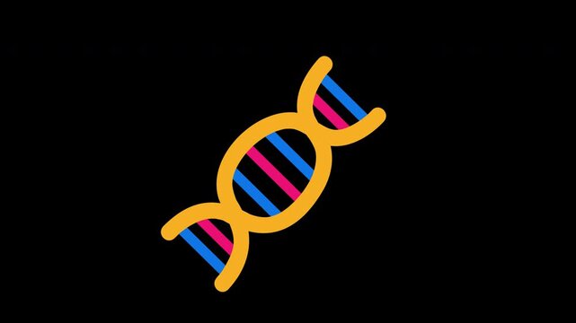 DNA Strand Science molecule design icon concept loop animation video with alpha channel
