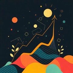 illustration of the moon and stars. christmas, winter, card