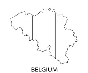 Outline map of Belgium simple vector illustration for travel