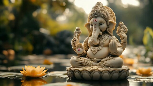 Ganesha statue on the water