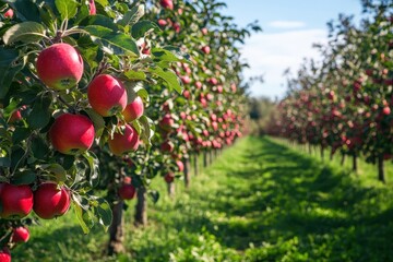 red apples on a tree