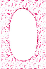 Romantic watercolor frame with a hand painted bow and soft pink background. Perfect for Valentine&rsquo;s Day or Galentine&rsquo;s Day cards, invitations, posters, prints and social media designs.