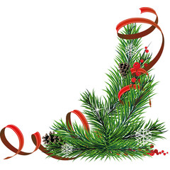 New Year tree garland, New Year decoration, Christmas, holidays, branch, Christmas decorations