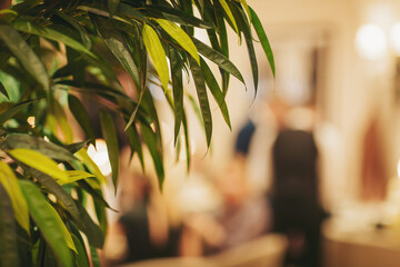A group of people gather in a restaurant, engaging in conversation and enjoying their meals while...