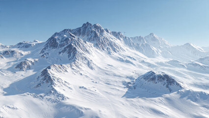 Obraz premium Snowy Mountain Range Landscape