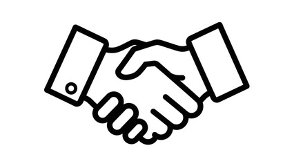 Black and white handshake illustration