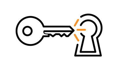 Key Unlocking Icon Symbolizing Access and Security