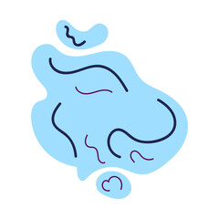 Abstract Blob with Wavy Lines Illustration