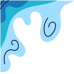 Obraz premium Abstract Blue Corner Border Graphic Illustration