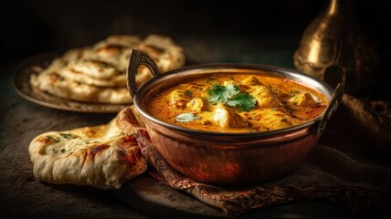 Traditional Spicy Curry Served in Rustic Bowl