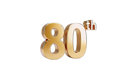 Golden 80th Anniversary Celebration on White