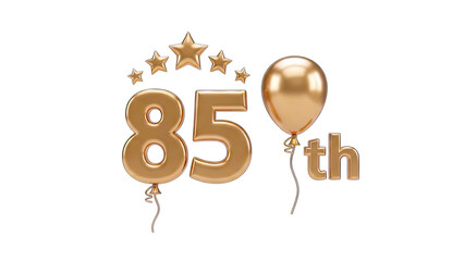Golden 85th Anniversary Celebration with Balloons