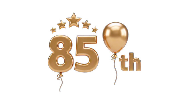 Golden 85th Anniversary Celebration with Balloons
