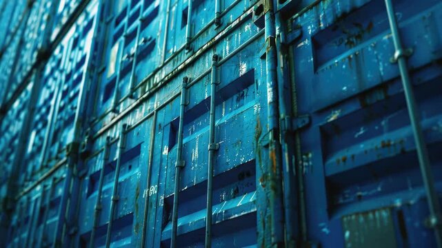 An old industrial building with rust and peeling paint illuminated by the fading light of day.