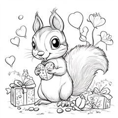 squirrel and heart