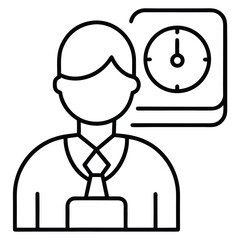 Businessman thinking about time management and productivity in office