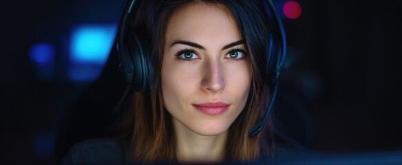 Fototapeta premium A focused gamer juggles chats like a circus act during an online match.