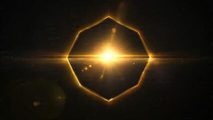 Golden Octagon with Light Flare