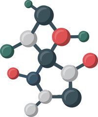 Obraz premium 3D Molecular Structure Vector Graphic Illustration of Chemical Compound with Colored Atoms and Bonds