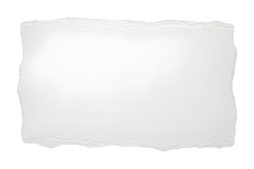 White Torn Paper Border with Ripped Edges on Transparent Background for Message or Copy Space
