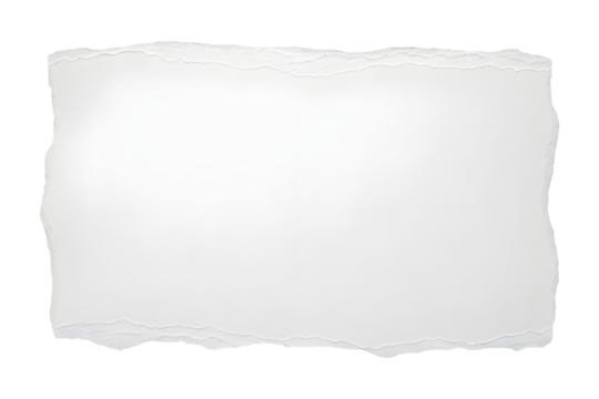 White Torn Paper Border with Ripped Edges on Transparent Background for Message or Copy Space - Powered by Adobe