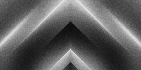 Modern metallic background abstract silver geometric chevron pattern with rough noise texture.