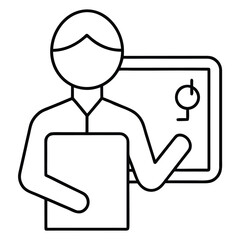 person holding tablet with login icon on screen isolated on transparent background