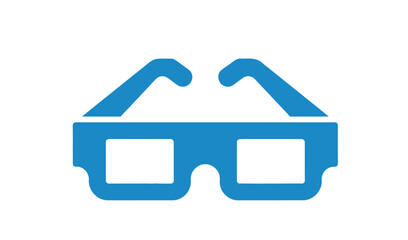 Blue 3D Glasses Icon Graphic