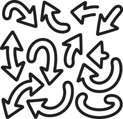 Dynamic Hand Drawn Directional Multi Arrow Illustration Pack