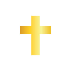Luminous golden Christian cross symbol, beautifully depicted with a radiant gradient, embodying faith, hope, and spiritual devotion. An elegant religious emblem for sacred themes and worship