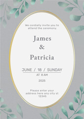 Romantic and elegant hand-painted watercolor botanical invitation