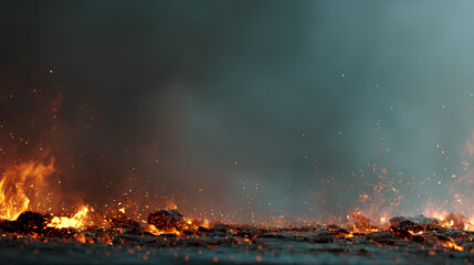 Fototapeta premium Dramatic Fire Energy Flow with Glowing Flames