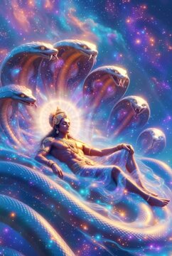 generative animation. the divine energies of the God Vishnu