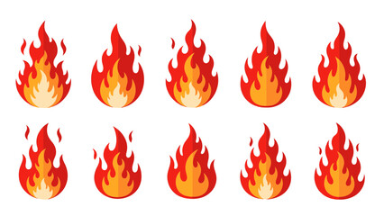 fire flames set