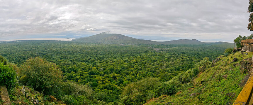 Landscape with lake Margherita at Arba Minch in Ethiopia