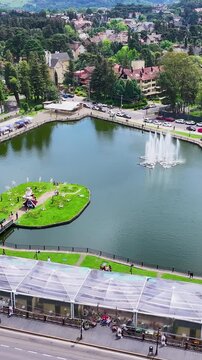 Joaquina Rita Bier Lake At Gramado In Rio Grande Do Sul Brazil. State Park Landscape. Tourism Travel. Nature Park. Joaquina Rita Bier Lake At Gramado In Rio Grande Do Sul Brazil. Botanical Scenery.