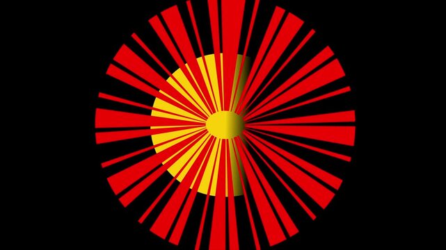 Sunburst background.sunburst vector illustration . Decorative festive red bow with yellow edging. Color abstract ray star burst background pattern design.