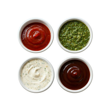 Tomato ketchup multi souces in white bowl transparent png