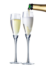  two glasses of champagne