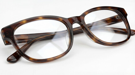 Glasses with Corrective Lenses on White Background