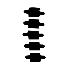 Human Spine Icon Black Solid Medical Anatomy Vector SVG