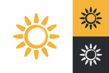 Colorful Sun Icon Variations Design