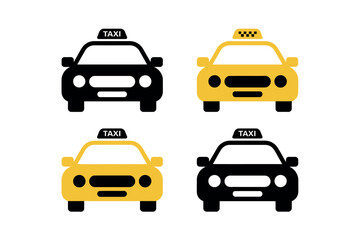 Taxi Cab Icons in Black and Yellow