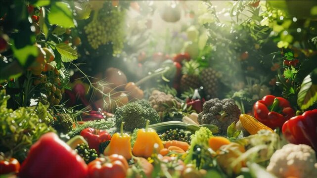 A bountiful collection of fresh fruits and vegetables.