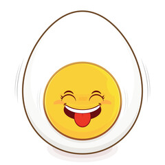egg boiled playful face cartoon cute