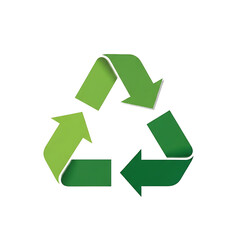 Obraz premium Recycling symbol with a map overlayed green arrows on transparent background