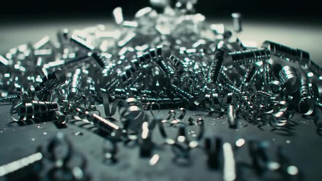 Metal object disintegration with shards flying in every direction